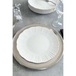 porselenden Aura Gümüş 6 kişilik 27 cm Premium Porselen Servis Tabağı Takımı