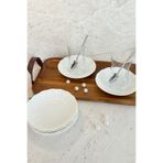 porselenden Aura Krem 6 kişilik 12 cm 6’lı Premium Porselen Çay Tabağı Takımı İnci Model