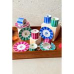 porselenden Candy Mix Premium Porselen 12 Parça 6 Kişilik Kahve Fincanı Takımı 90 ml Love Kırmızı-Mavi-Yeşil