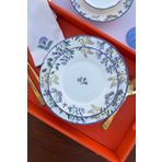 porselenden Elegance Kanaviçe Lilac 24 Parça 6 Kişilik Premium Porselen Yemek Takımı Lila Bahar Yaz Sunum