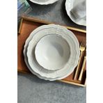 porselenden Elegance Perla Gold Krem 24 Parça 6 Kişilik Premium Porselen Yemek Takımı ( Altın Detay )