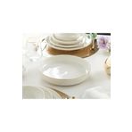 porselenden Modern Gold Krem 24 Cm Büyük Boy Porselen Salata Kasesi Sunum Servis Tabağı
