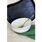 porselenden Modern Gümüş 19 cm 2'li Derin Premium Porselen Bowl Salata Kasesi Sunum Seti