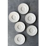 porselenden Modern Gümüş Krem 6 Parça 11 Cm 6 Kişilik Premium Porselen Gümüş Yaldızlı Çay Tabağı Takımı