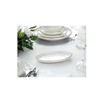 porselenden Modern Gümüş Silver 2li 20 Cm Krem Küçük Boy Porselen Kayık Servis Tabağı Seti