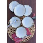 porselenden Rosalinda 6 kişilik 14 cm Özel Tasarım Premium Porselen Çorba Kasesi Seti Pembe Çiçek Desenli