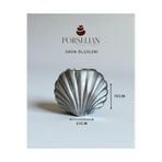 Porselian Dekoratif Beton Deniz Kabuğu Obje & Vazo - El Yapımı Modern Ev Aksesuarı 21x15 cm