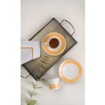 Porser Alya Turuncu 80 cc 2 Kişilik 4 Parça Kahve Fincan Takımı