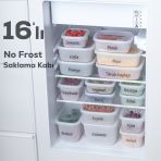 Porsima 1046 16'Li No Frost -25°C Derin Dondurucu Mikrodalga Yiyecek Erzak Saklama Kabi Seti Beyaz