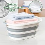 Porsima 1065 25 Lt Akordiyon Sepet Katlanabilir Çamaşır Sepeti Beyaz - Gri