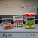 Porsima 1072 10' Lu Kendinden Kapaklı Buzluk Saklama Kabı 1 Lt