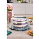 Porsima 1093 Yeşil Yuvarlak Kek Pasta Fanusu Saklama Kabı 25 Cm
