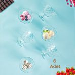 Porsima 1108 Ayaklı Dondurma ve Magnolia Kasesi, Şekerlik, Çerezlik 6lı Sunum Kasesi 180ML