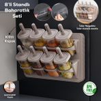 Porsima 1123 8'li Standlı Baharatlık Seti - 350 ml Kapasiteli BPA İçermeyen Şık Tasarım