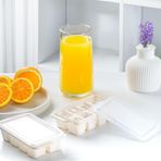 Porsima 16018 2 Adet Plastik Kapakli 16 Hazneli Mini Buz Kalibi-Kokteyl Sunum Buz Kalibi Beyaz