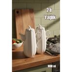 Porsima 17020 2li Pumpkin Porselen Çok Amaçlı Sunum ve Servis Yağdanlığı Yağlık Sirkelik Yağdanlık 1000+1000 ml - Beyaz - 1 lt