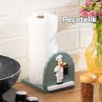 Porsima 2068 Ahşap Dekoratif Kağıt Havluluk Masa Üstü Havlu Kağıtlık Peçetelik 25X14X12CM - Açık Gri