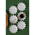 Porsima 2338 Güneş Motifli 6lı Porselen Çay Tabağı Seti Beyaz - 11,5cm