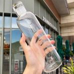 Porsima 2407 750 ml Şeffaf Cam Su Şişesi - Spor ve Outdoor Kullanıma Uygun Su İçme Saatli Matara