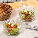 Porsima 2li Kristal Cam Çerezlik Sunumluk Kase Seti Magnolya Kase Takımı 400 ml