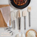 Porsima 3160 10 Parça Pasta ve Tatlı Servis Seti Kek Pasta ve Şekillendirici Duy Seti Beyaz