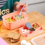Porsima 3198 Vakumlu 2 Katlı Lunch Box - Sefer Tası 1200 Ml Somon