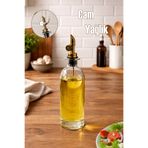 Porsima 3890 Gold Sızdırmaz Kapaklı Cam Yağlık Sirkelik Yağdanlık 500 ml