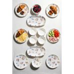 Porsima 4270 Pure 14 Parça Porselen Kahvaltı Seti 6 Kişilik Kahvaltı Takımı - çicekli