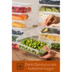 Porsima 4363-30 Kendinden Kapaklı Derin Dondurucuya Uygun 30 Adet Saklama Kabı Hava Almaz Düzenleyici 1,5Lt
