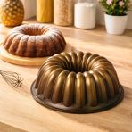 Porsima 4397 Granit Döküm Dilim Kek Kalıbı Gold Siyah 24CM