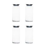 Porsima 4401 Bormio Metal Kapaklı 4lü Cam Kavanoz Seti Vakum Kapaklı Saklama Düzenleme Kabı Seti 1400ml