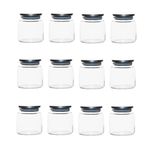 Porsima 4402 Bormio Metal Kapaklı 12 Cam Kavanoz Seti Vakum Kapaklı Saklama Düzenleme Kabı Seti 650ml