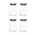 Porsima 4402 Bormio Metal Kapaklı 4lü Cam Kavanoz Seti Vakum Kapaklı Saklama Düzenleme Kabı Seti 900ml
