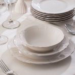 Porsima 4431 Tiffany Platin Yaldızlı Yemek Takımı 24 Parça 6 Kişilik Yemek Seti