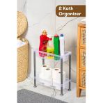 Porsima 5157 2 Katlı Raf - Çok Amaçlı 2 Katlı Evye Altı Düzenleyici Dolap Içi Tezgah Altı Organizer