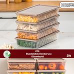 Porsima 5309 4 Lü Buzdolabı Ve Difriz Düzenleyici Saklama Kabı Seti - Bpa İçermez, Mikrodalga Uyumlu, Kapaklı, Gıda Saklama Kabı, Kapicino, 2 Lt Cappuccino
