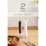 Porsima 5915366 Baharat Öğütücü 2Li Set Değirmen Baharat Değirmeni El Değirmeni Tuz Karabiber Öğütücü Baharatlık