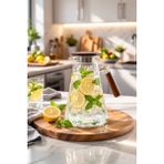 Porsima 6504 Violet Sızdırmaz Kapaklı ve Kulplu Cam Başucu Sürahisi 1800ML - 1800 ml