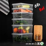 Porsima 6'lı Kapaklı Dolap İçi ve Buzdolabı İçi Düzenleyici Banyo Mutfak Organizeri (2 şer adet 4-6-8 Litre)