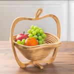 Porsima 9263-25 Bambu Meyve Sepeti Çok Amaçlı Ekmeklik Ekmek Sepeti 30 X 23,5 cm