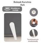 Porsima Akl-060 Gri Luks Tabaklik Bulasiklik-Yonlendirilebilir Su Akitma Kanalli Bulasik Sepeti-Kasiklikli