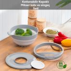 Porsima Akordiyon 3'ü 1 Arada Katlanabilen Mikser Karıştırma Kabı, Süzgeç, Badya Mutfak Hazırlık ve Çeyiz Seti