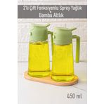 Porsima Alk-1900 Cam Sprey Şişe -yağdanlık Limon Sirke Sos Püskürtücü, Sızdırmaz Standlı Yağlık Yeşil