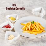 Porsima Bone 6'Lı Kalpli Sunumluk Kase Mini Çerezlik Şekerlik Reçellik Sosluk Çerezlik Kase Seti
