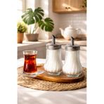 Porsima Cam Akıtmalı Salla Dök 2li Şekerlik - 2li Toz Şekerlik Seti - 200 ml