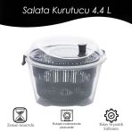 Porsima G-25 Gondol Vega Pratik Salata Kurutucu - Meyve Sebze Yesillik Yikama Kurutma Kabi Gri