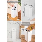 Porsima Hareket Sensörlü Sessiz Kapatma Çöp Kutusu Banyo Mutfak Çöp Kovası Kapaklı Banyo Çöp Kovası 9 Lt.