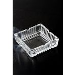 Porsima Kristal Cam Kare Küllük - Şeffaf Lüks Kül Tablası 12x12 cm KLK-02