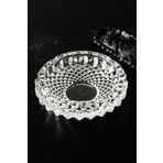 Porsima Kristal Cam Yuvarlak Küllük - Şeffaf Lüks Kül Tablası 13 cm KLK-04