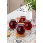 Porsima Lm-0035 Ehli Keyf 4 Parça 4 Kişilik Çay Seti-200 Ml Borosilikat Cam Kulplu Tombik Bardak Takımı